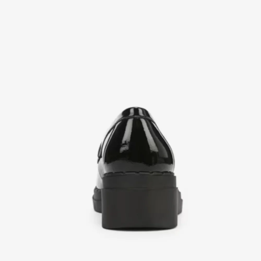 Life Stride Dolce Patent Faux Leather Women's Chunky Black Loafers Size 9W NWT